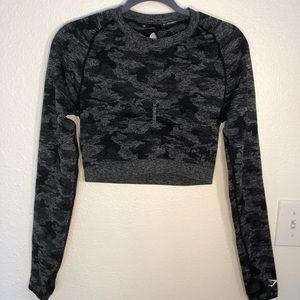 Gymshark Camo Seamless Long Sleeve Crop Top